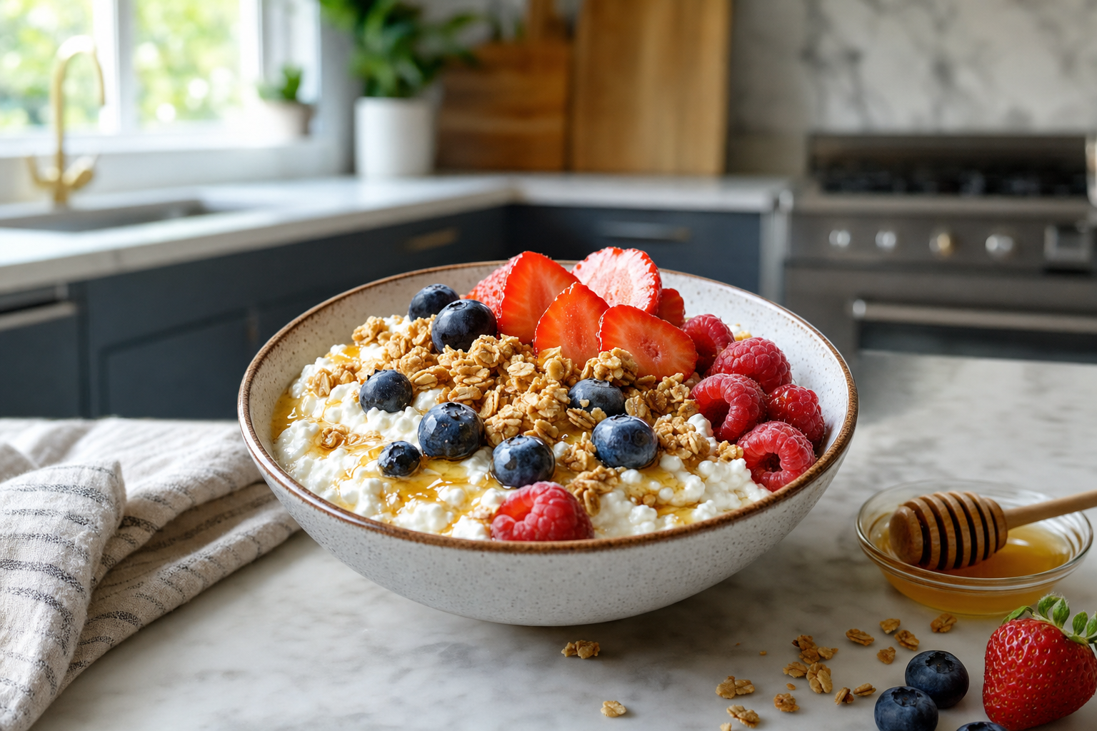15-Minute Cottage Cheese Berry Breakfast Bowls