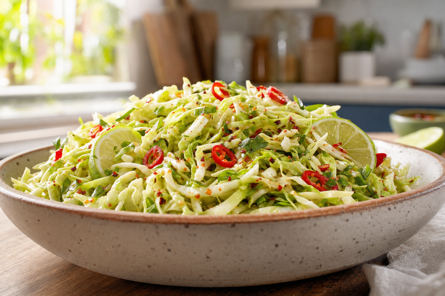 15-Minute Lime Chili Cabbage Slaw