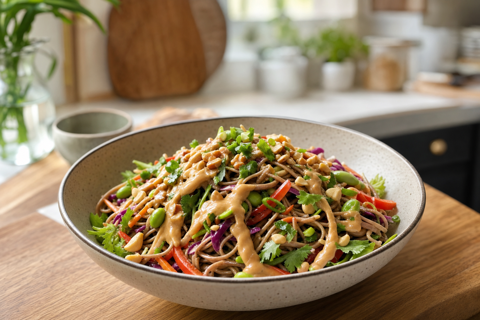 20-Minute Ginger Peanut Soba Salad