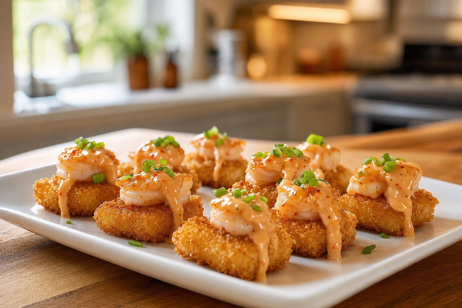 25-Minute Crispy Rice Shrimp Bites with Sweet Chili Mayo