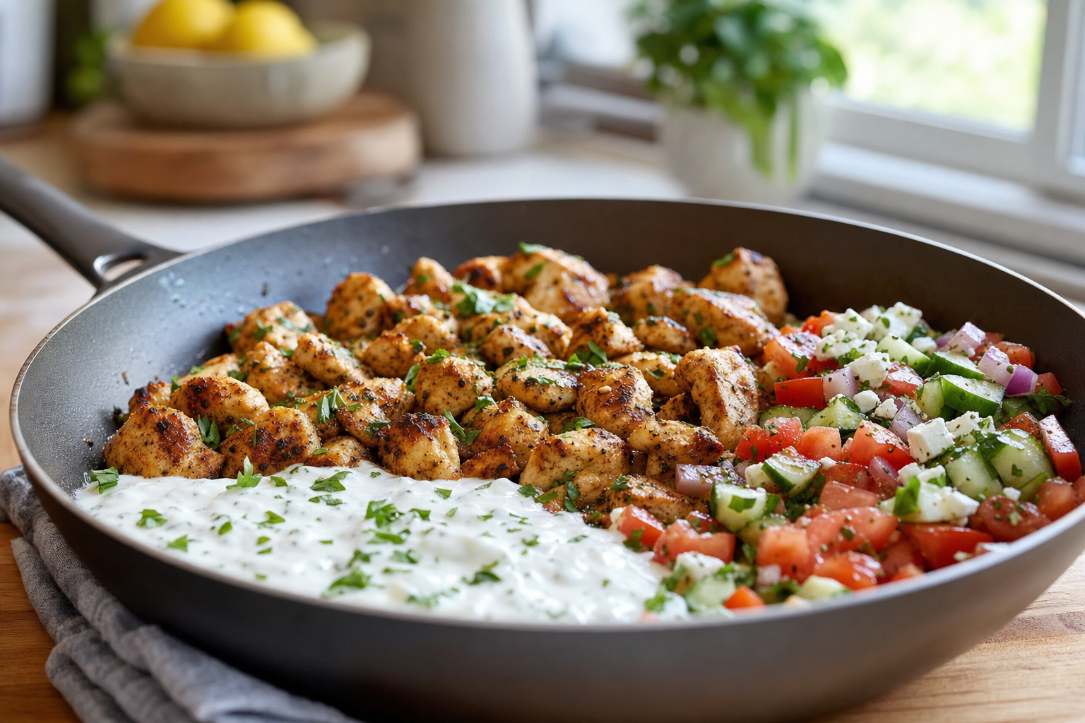 30-Minute Chicken Gyros Skillet