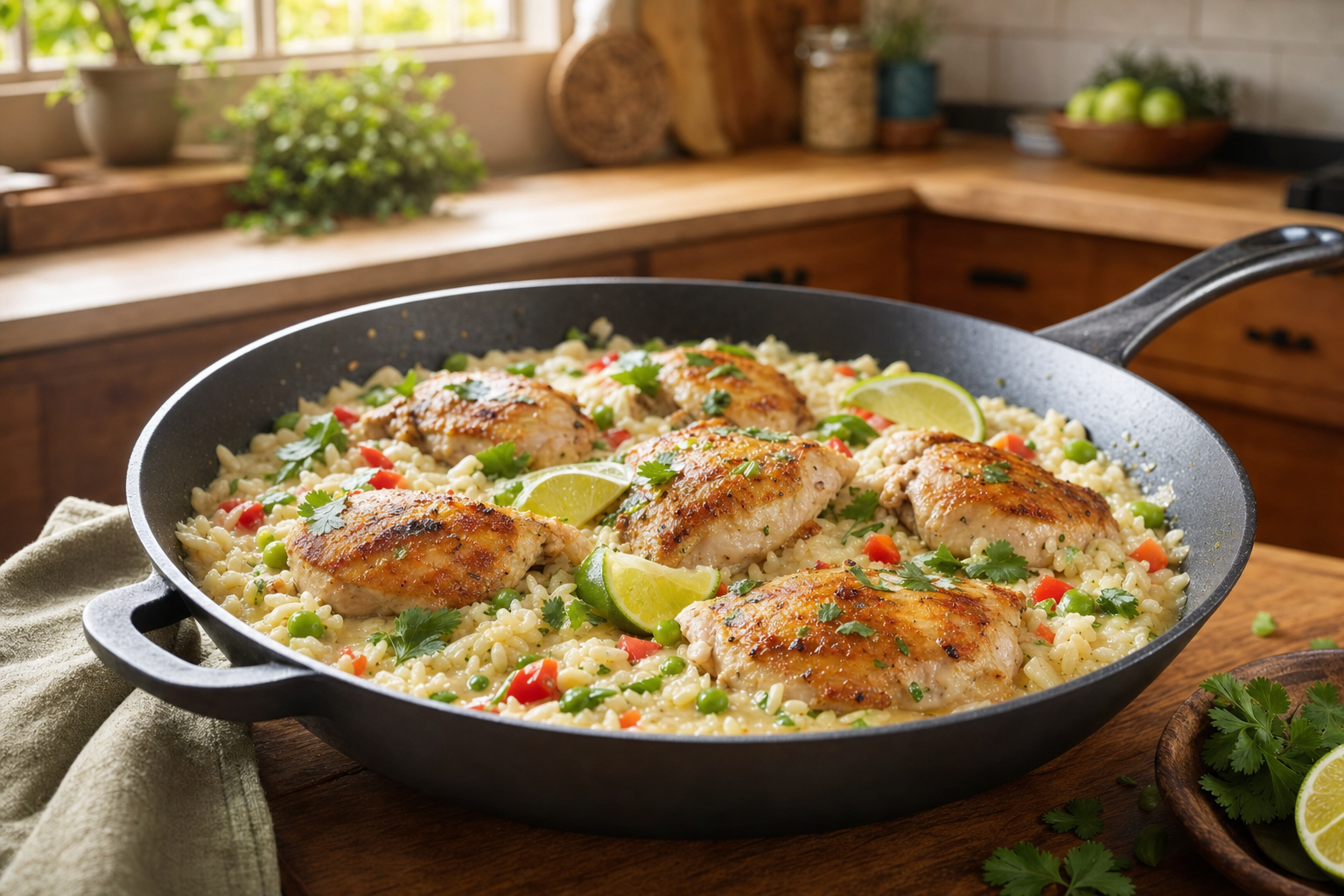 35-Minute Coconut Lime Chicken Rice Skillet