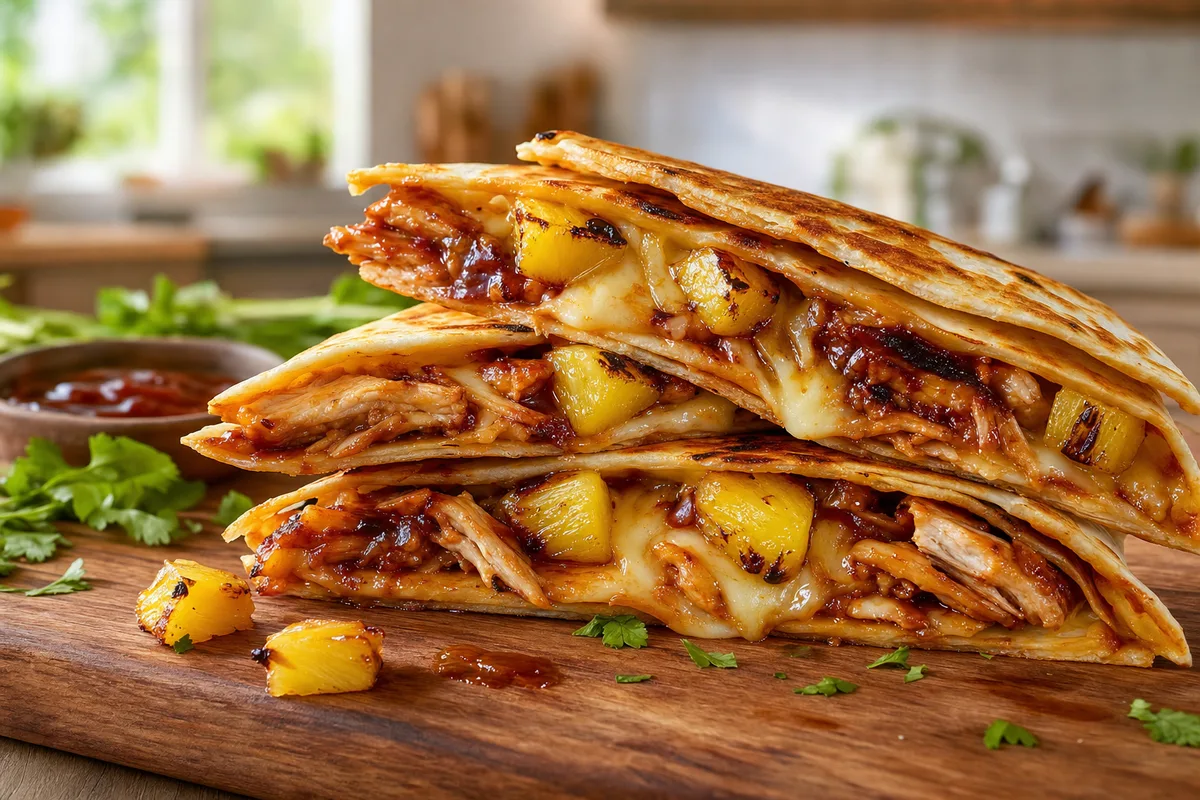 BBQ Chicken Pineapple Quesadillas