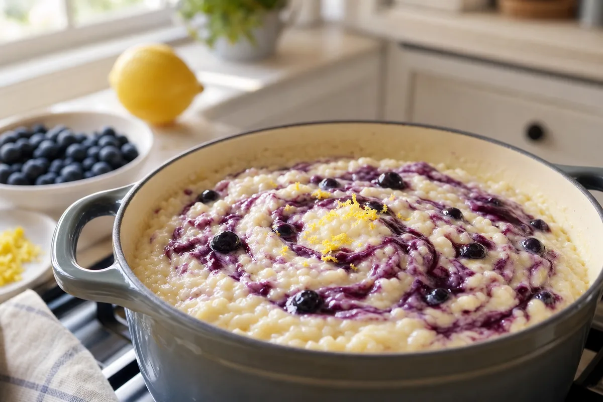 Blueberry Lemon Rice Pudding