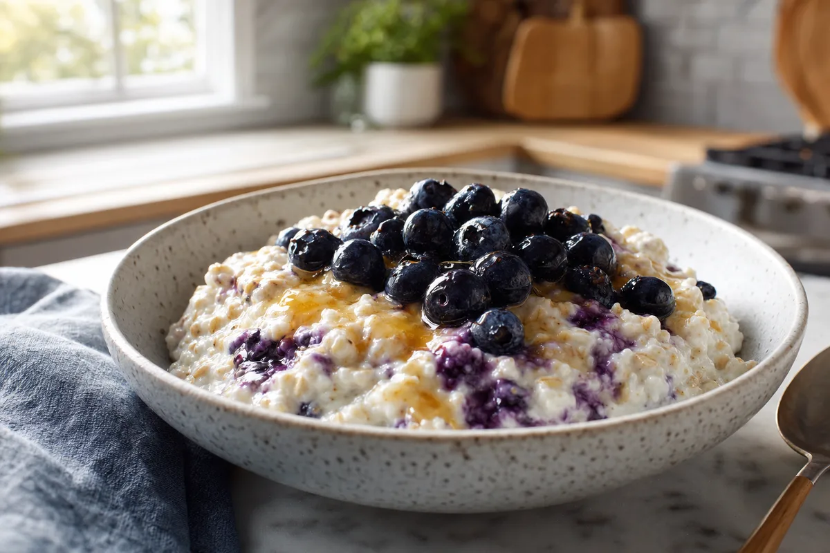 Blueberry Vanilla Cottage Cheese Oat Bowl