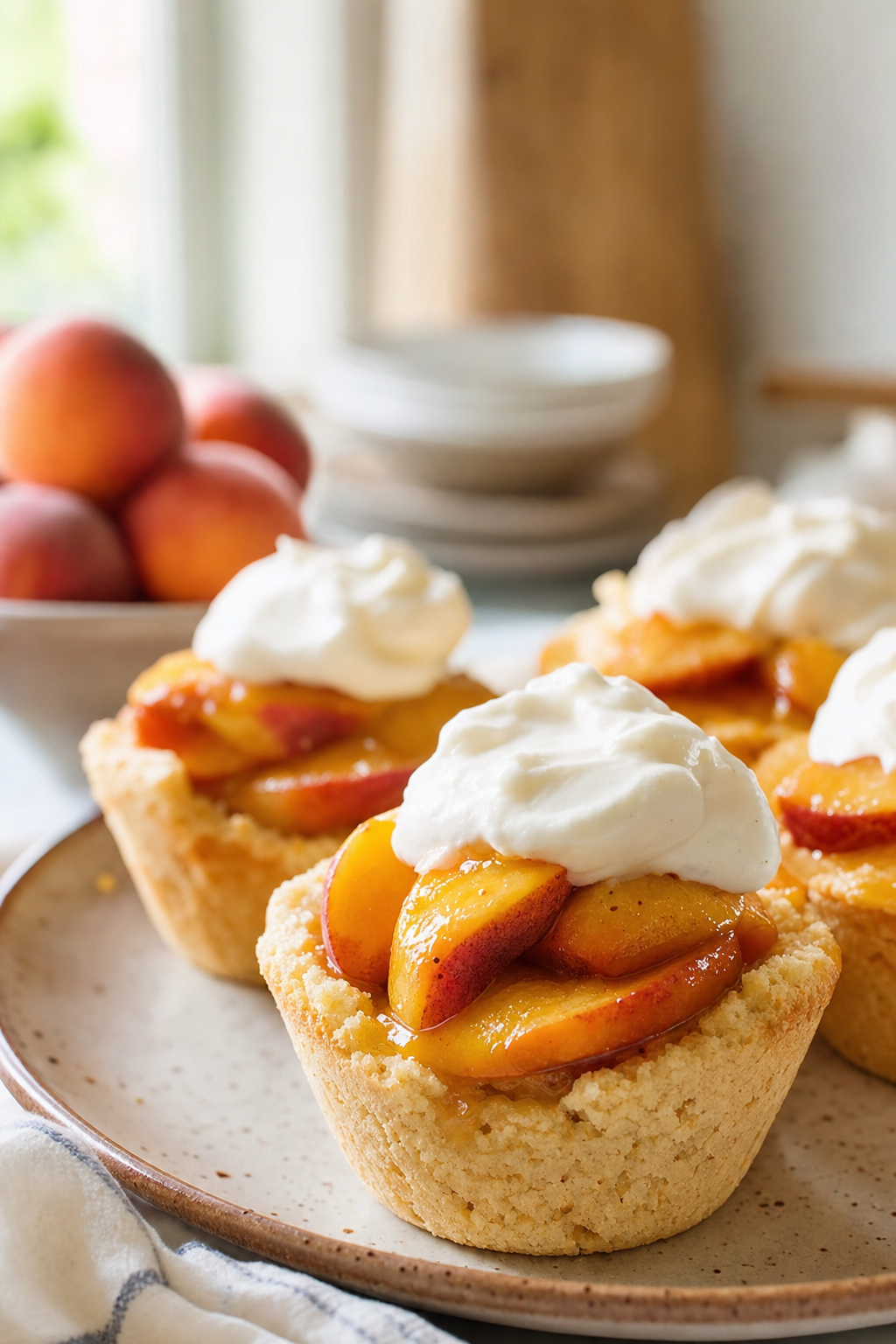 Brown Butter Peach Shortcake Cups