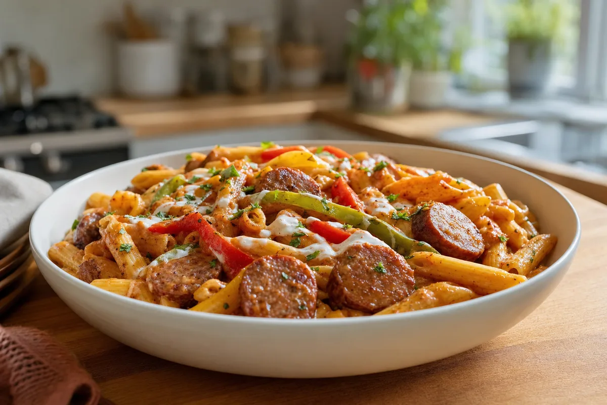 Cajun Sausage and Pepper Pasta