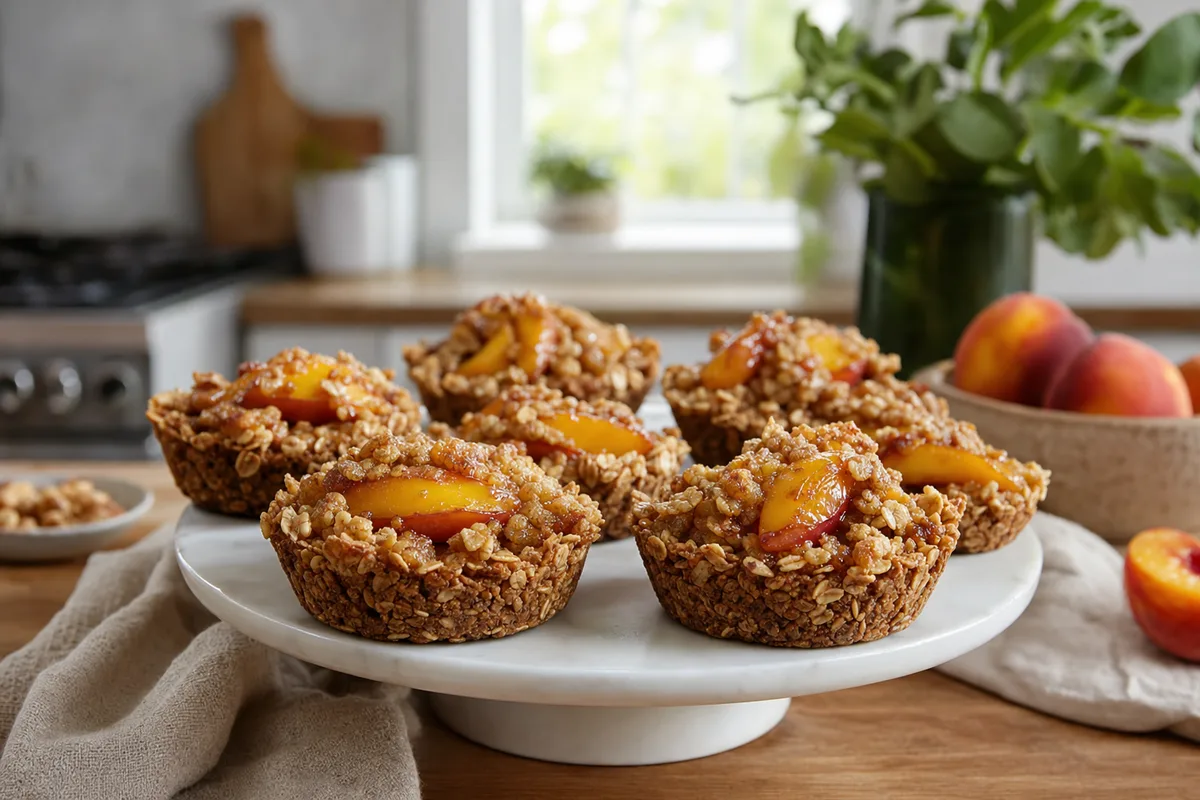 Caramelized Peach Oat Crumble Cups