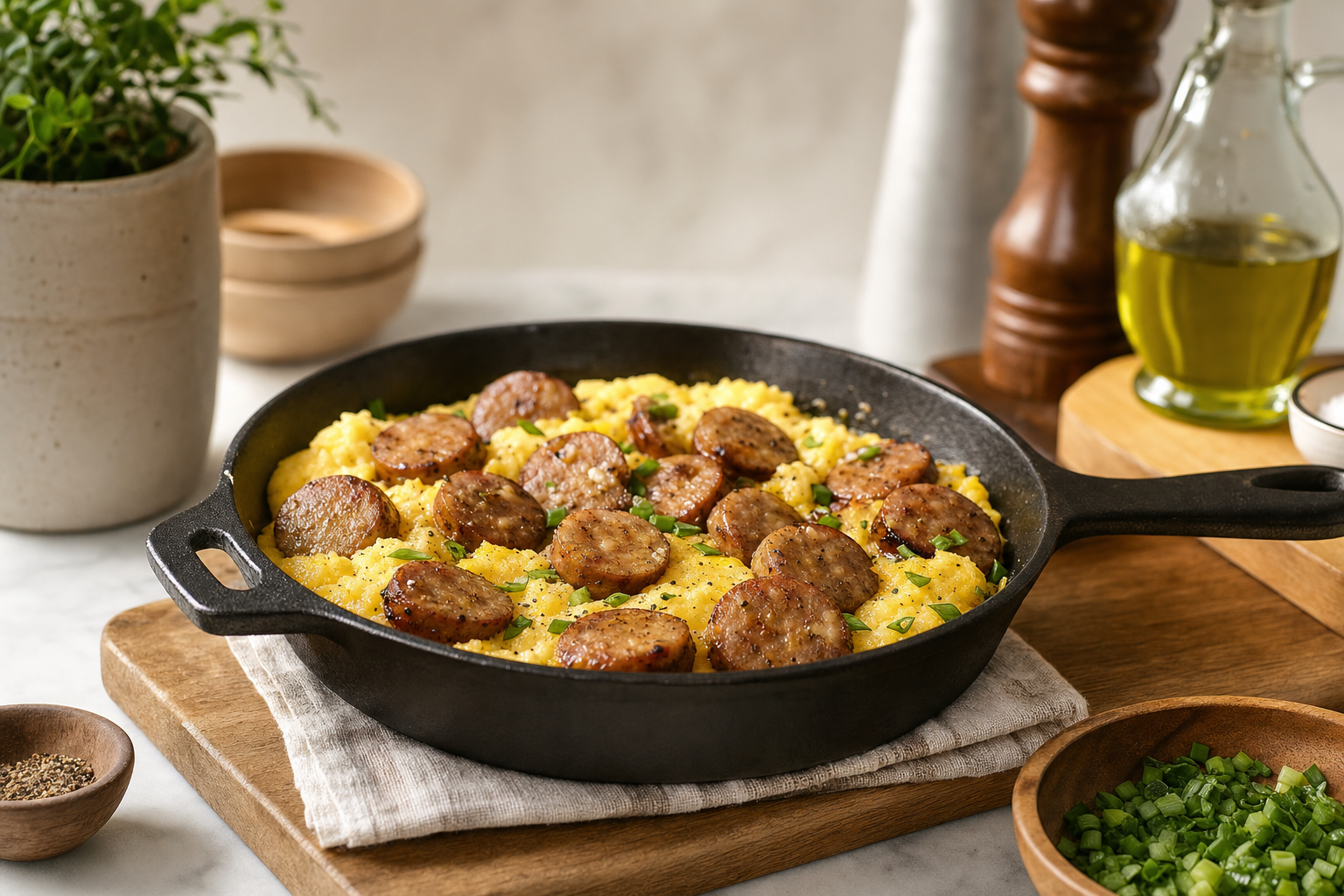 Casey's Chicken Sausage Cheddar Grits