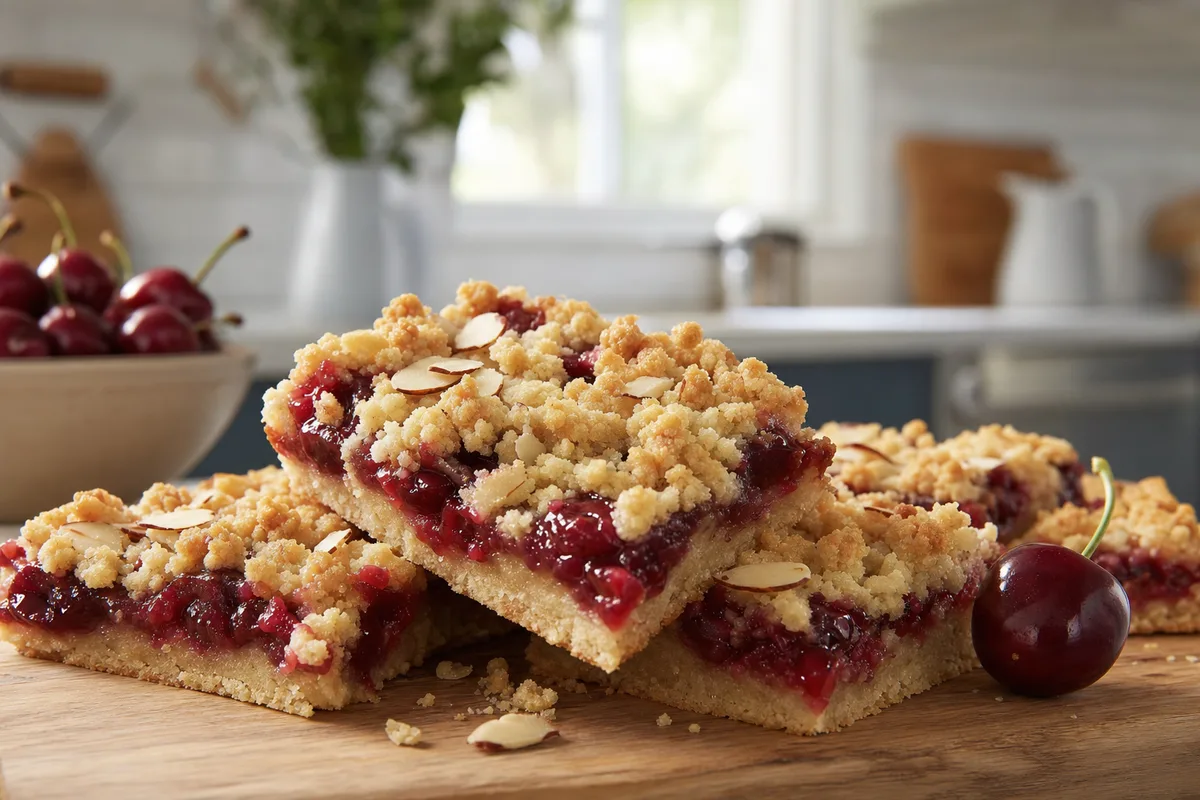 Cherry Almond Crumb Bars