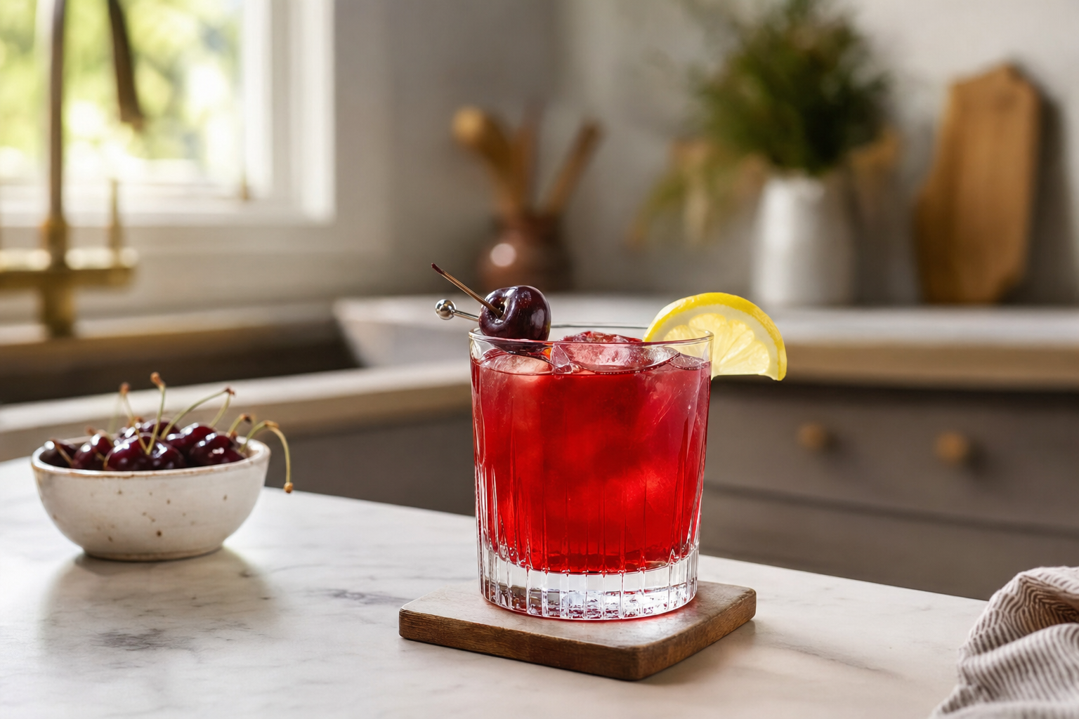 Cherry Vanilla Bourbon Porch Sipper