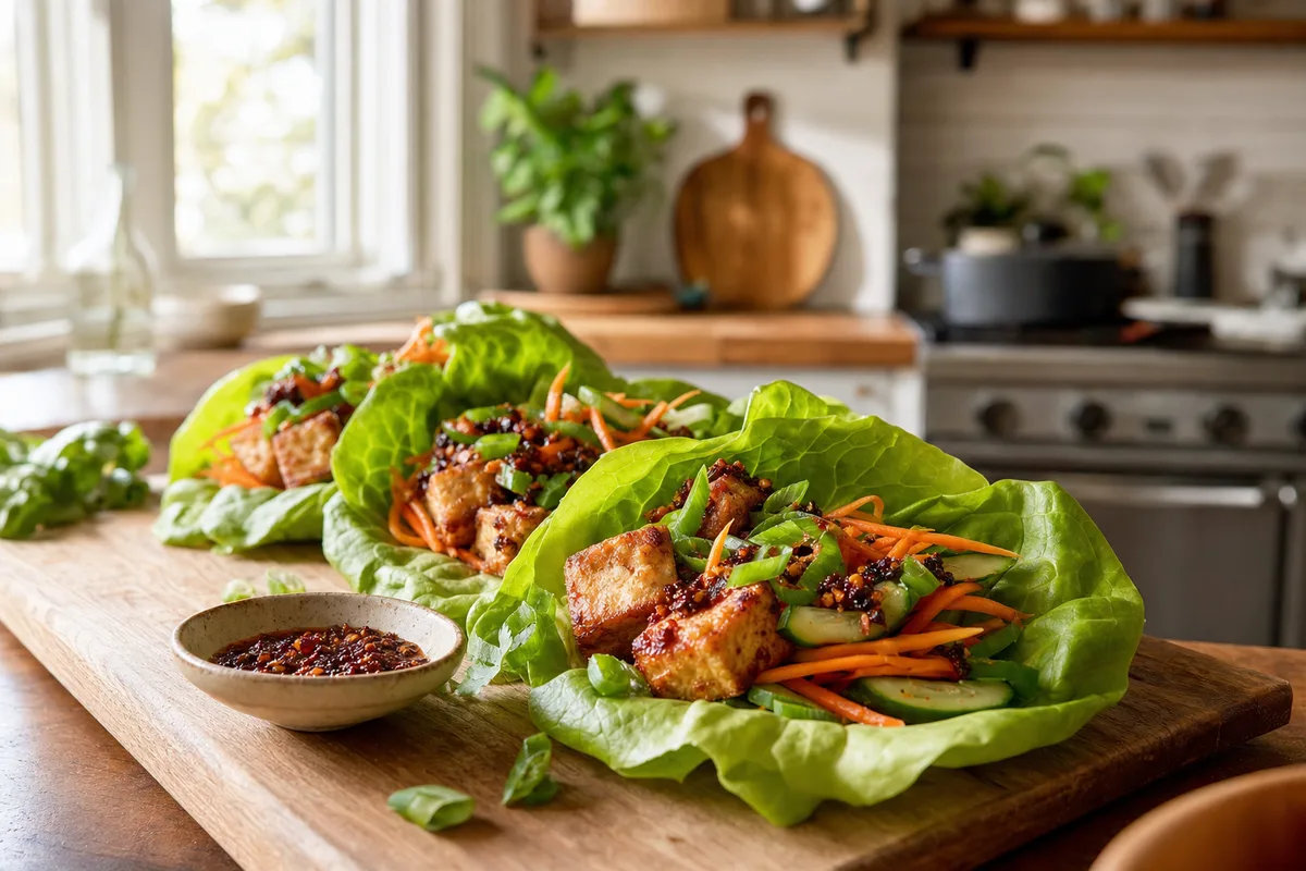 Chili Crisp Tofu Lettuce Wraps