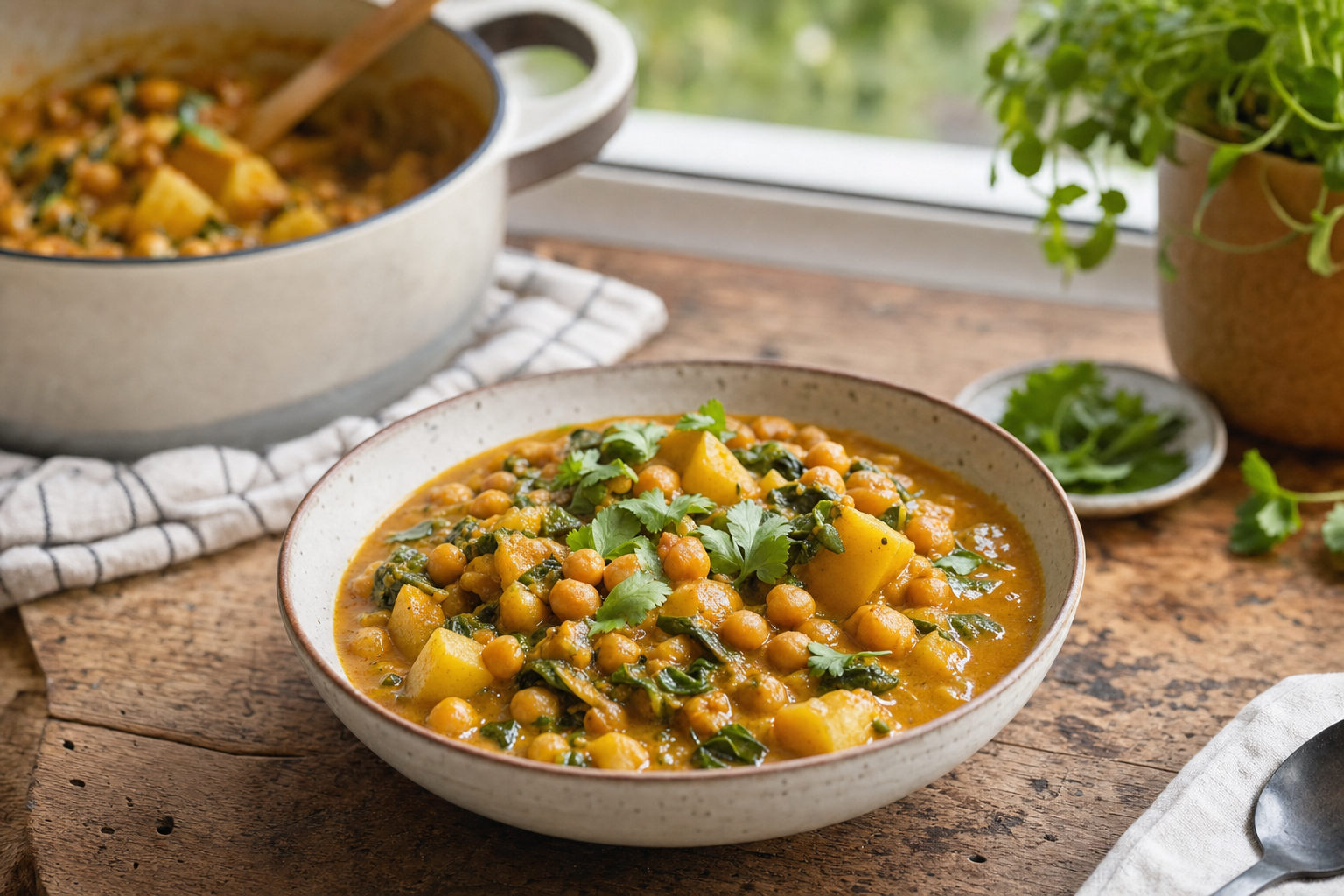 Coconut Potato and Chickpea Curry