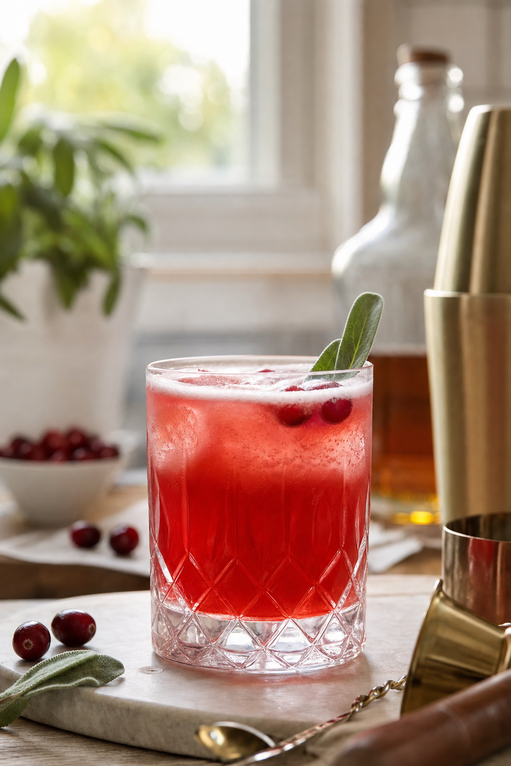 Cranberry Sage Whiskey Sour