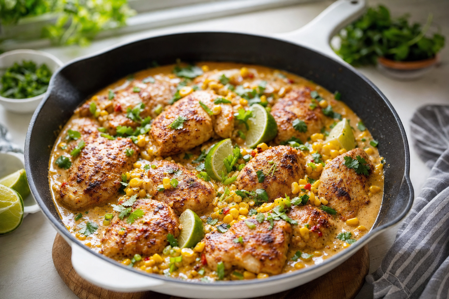 Creamy Chili Lime Chicken Skillet