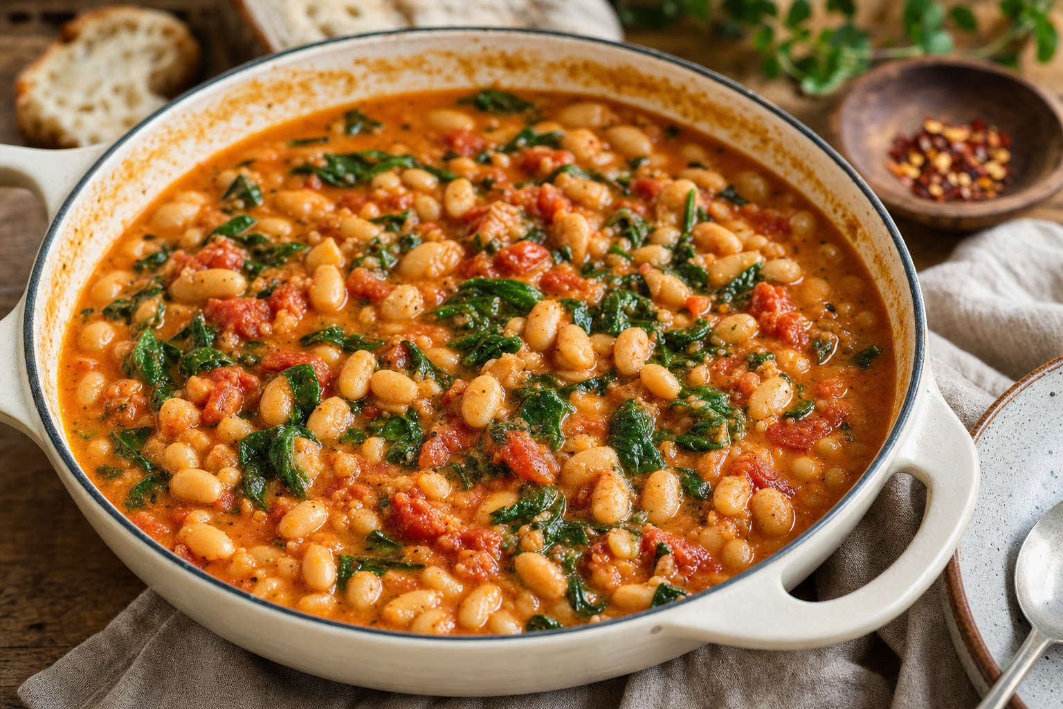 Creamy Tomato White Bean Skillet