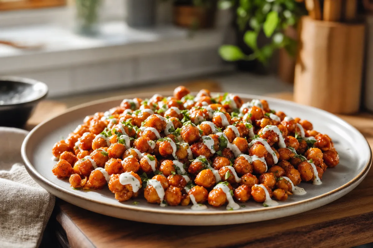 Crispy Buffalo Chickpea Bites