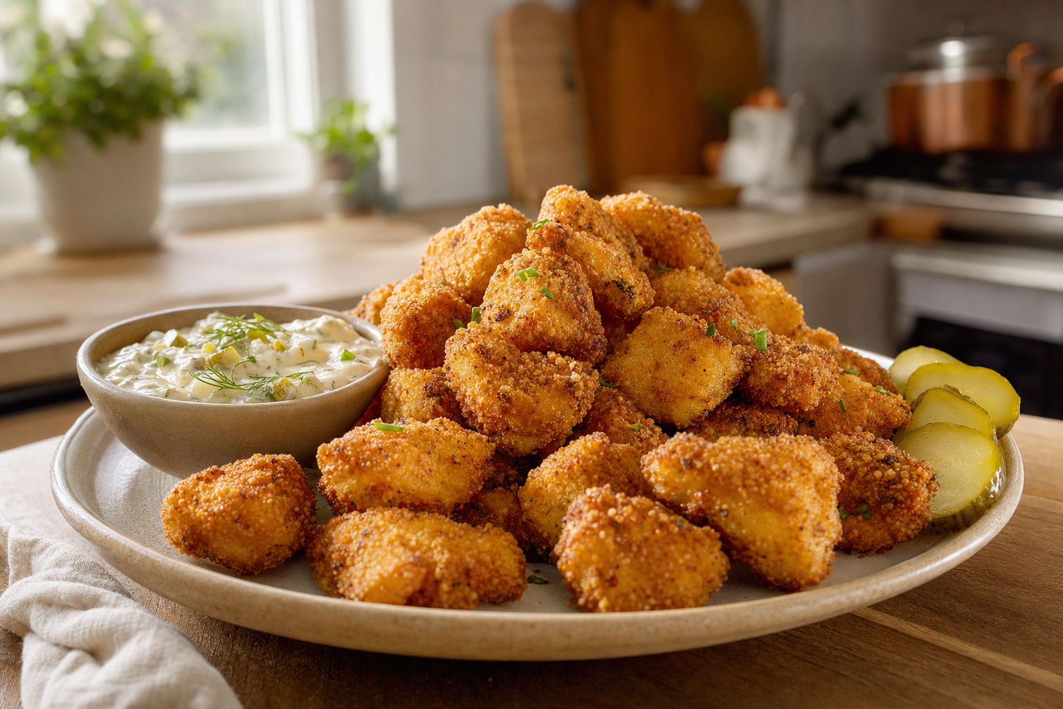 Crispy Cornmeal Catfish Bites