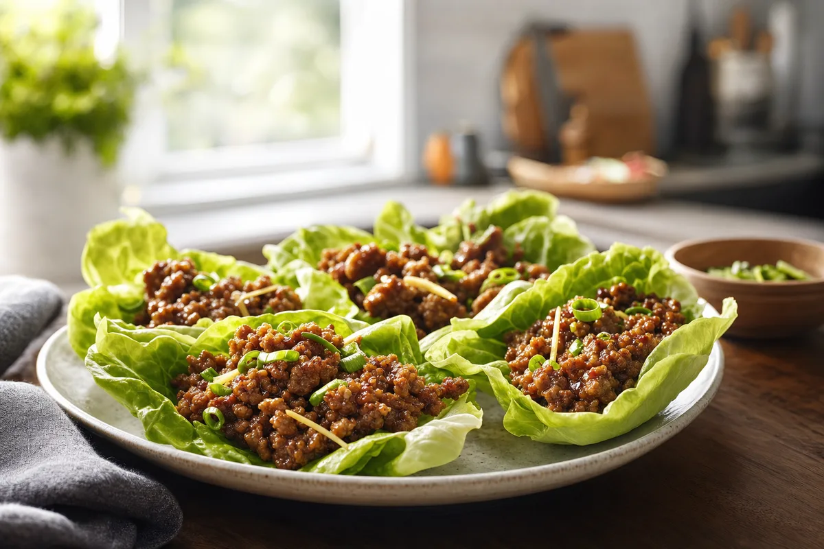 Crispy Ginger Beef Lettuce Cups