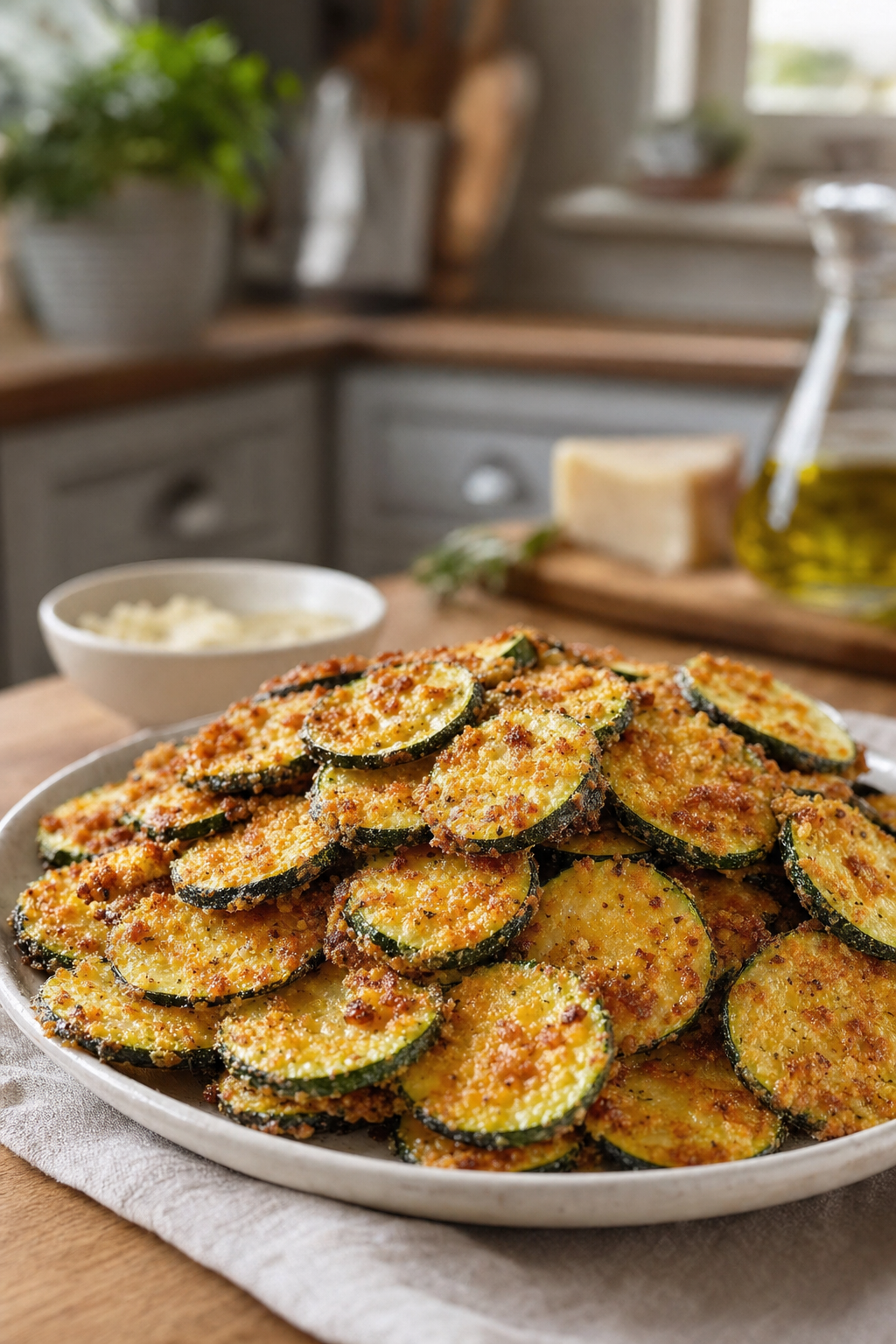 Crispy Parmesan Zucchini Coins