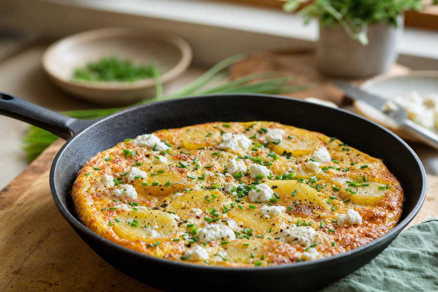 Crispy Potato Chive Frittata