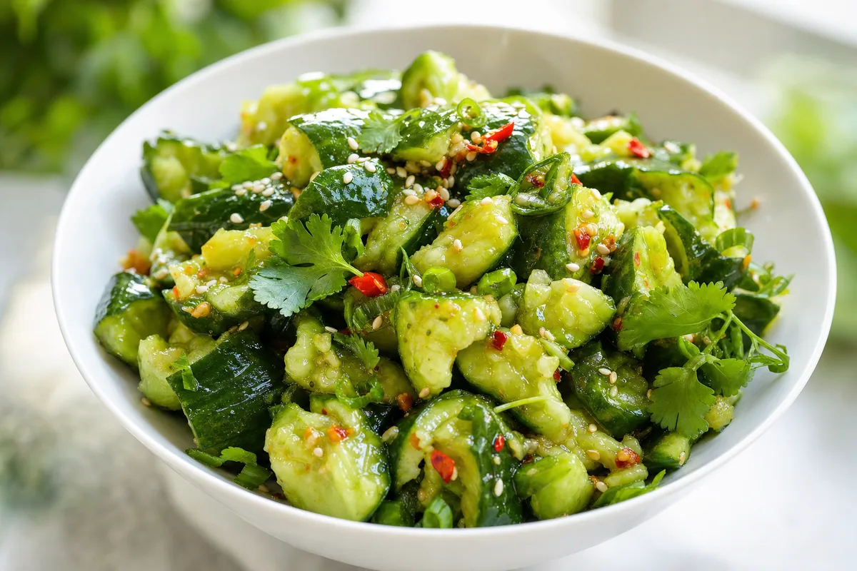 Crispy Smashed Cucumber Salad