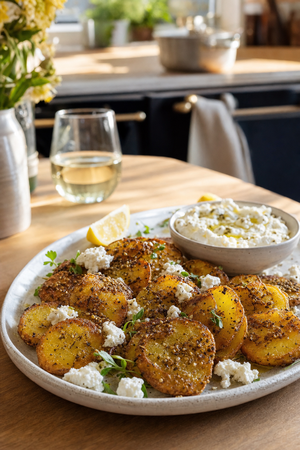 Crispy Za'atar Potato Coins with Feta