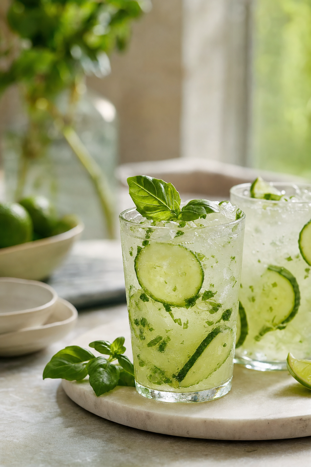 Cucumber Basil Tequila Cooler