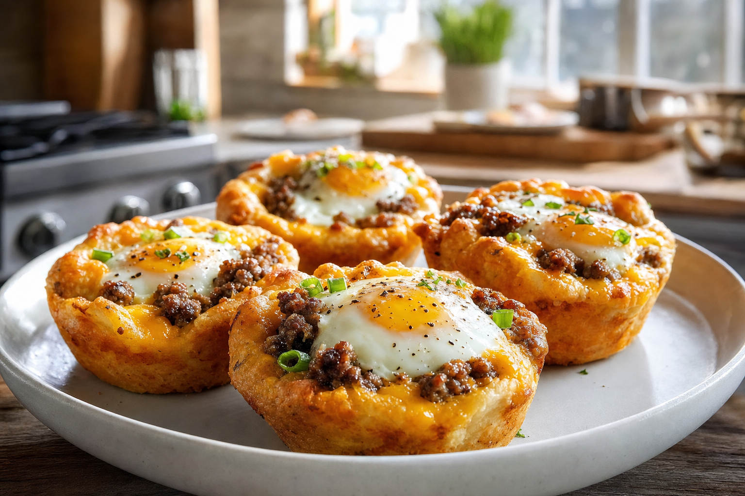 Diner Beef and Cheddar Biscuit Cups