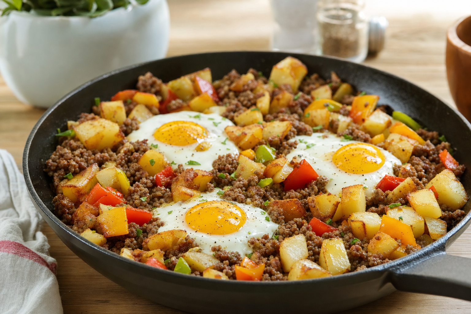 Diner Beef and Pepper Breakfast Hash