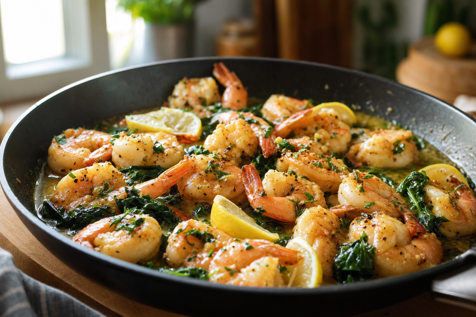 Diner Lemon Butter Shrimp Skillet