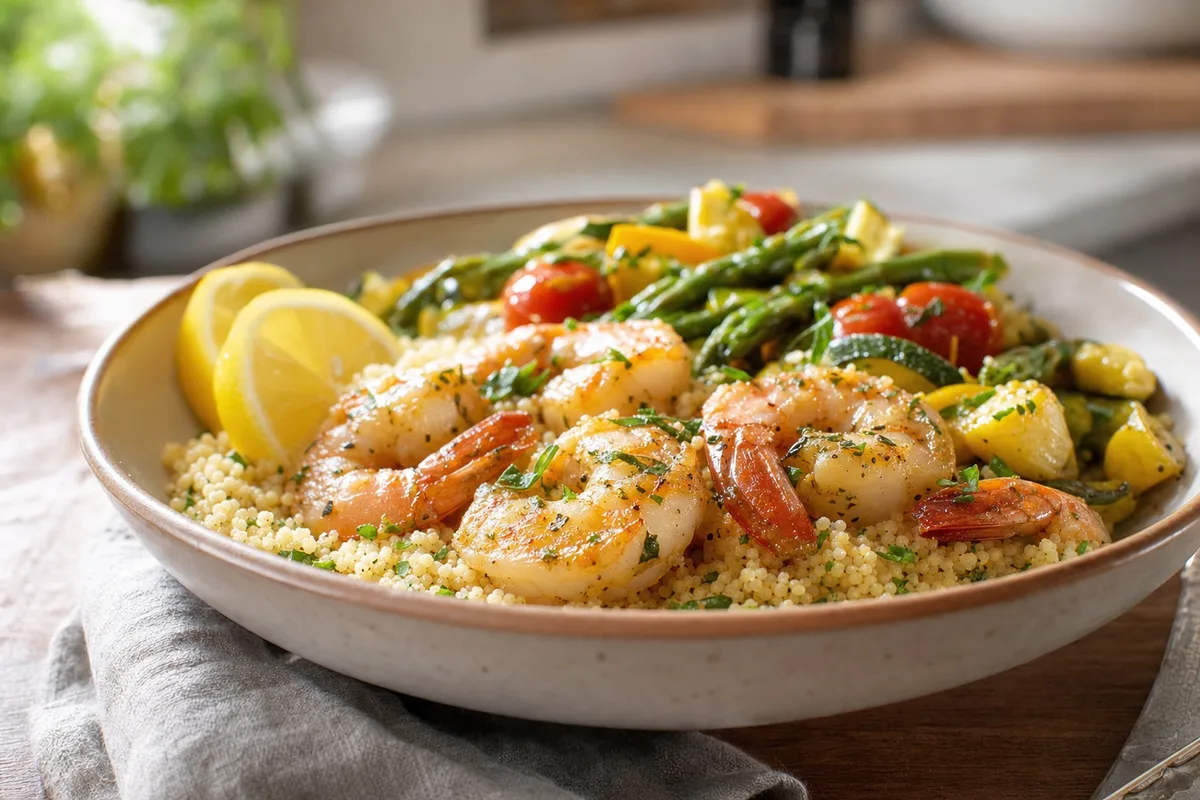 Garlic Butter Shrimp Couscous Bowl