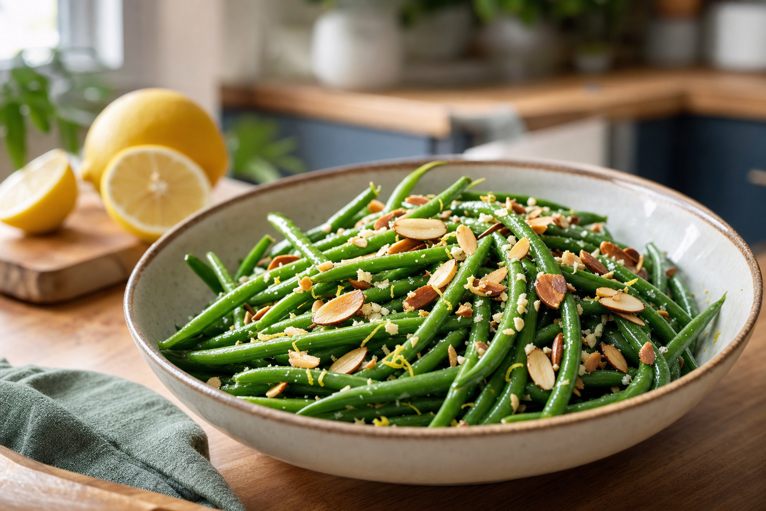 Garlicky Lemon Green Beans and Almonds