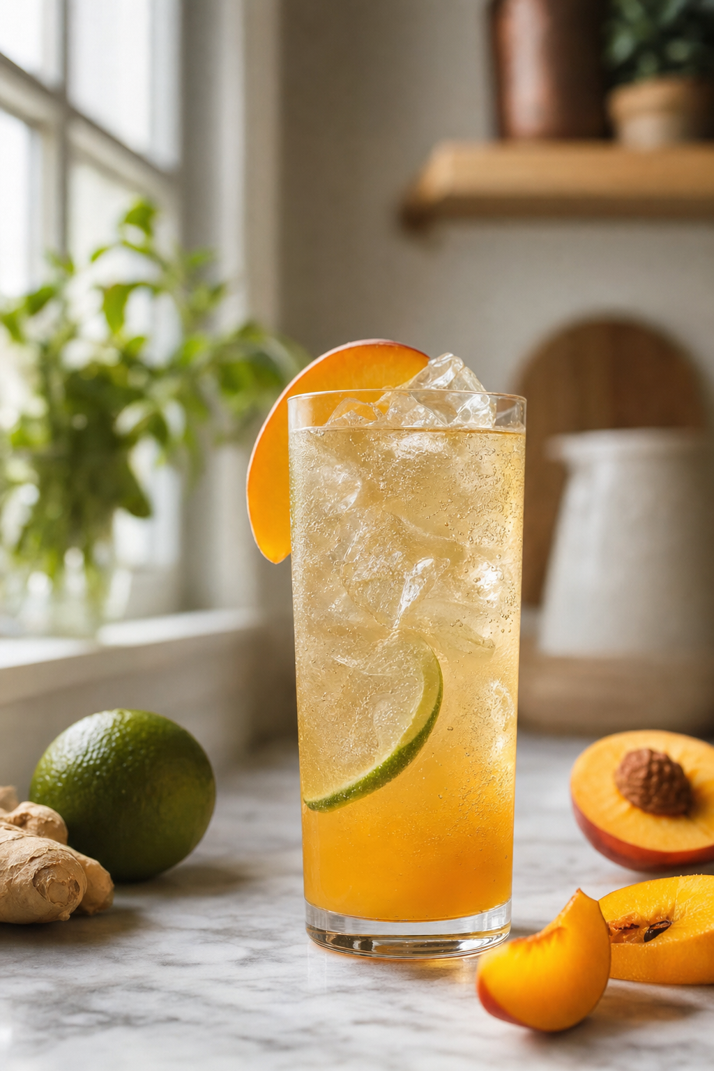Ginger Peach Rye Cooler
