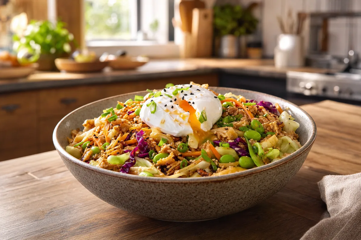 Ginger Sesame Egg Roll Bowl