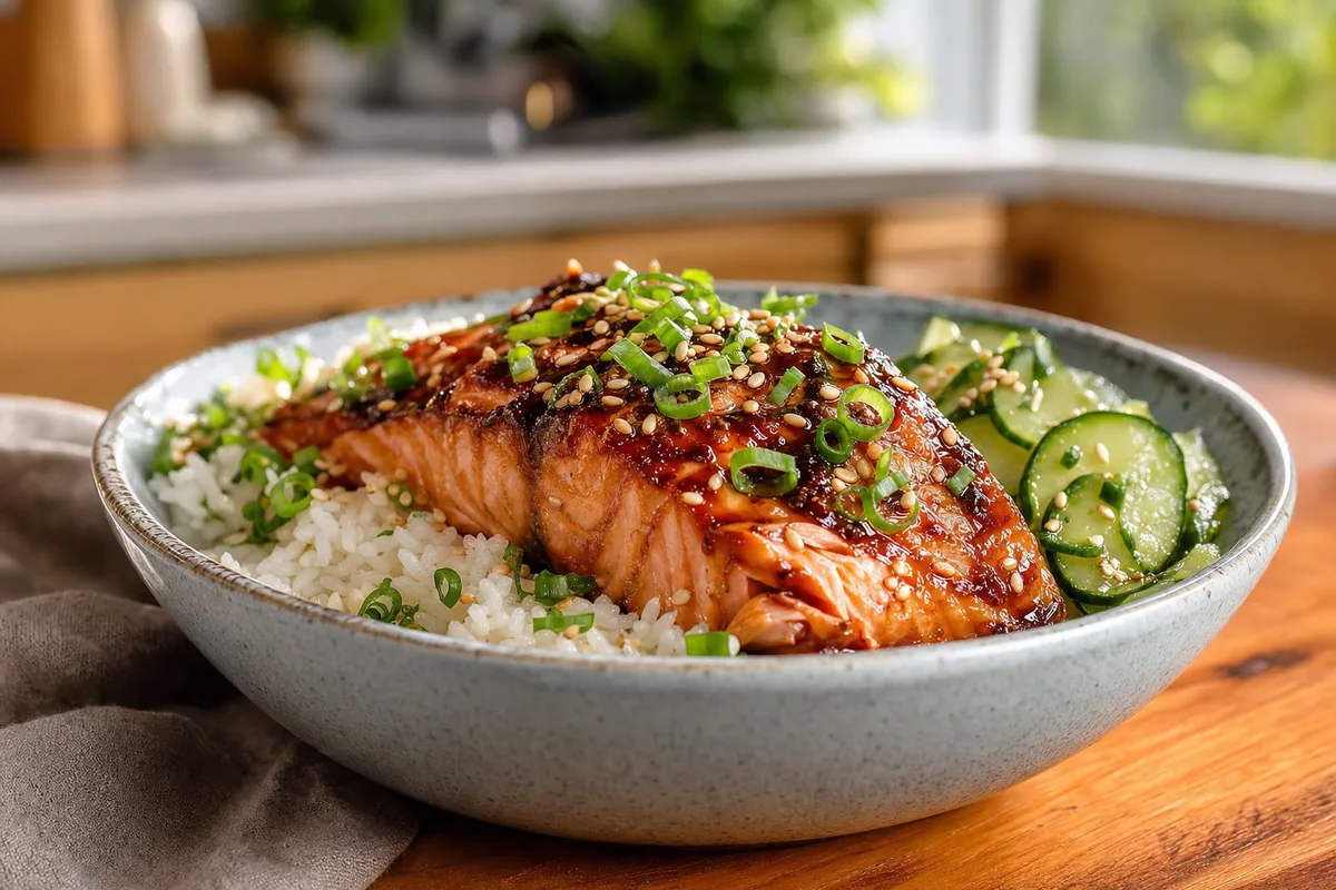 Ginger Soy Salmon Rice Bowls