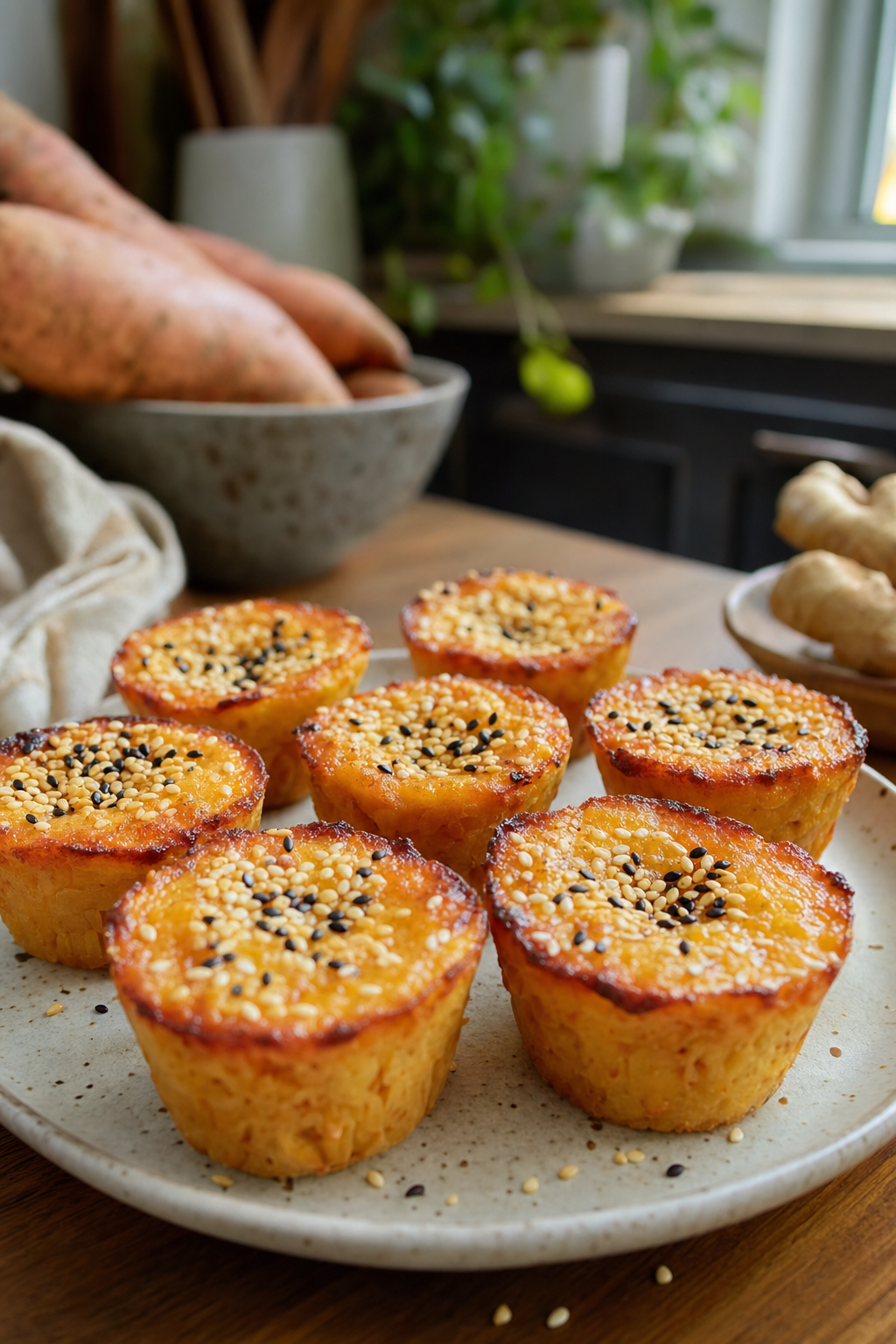 Ginger Sweet Potato Mochi Cups