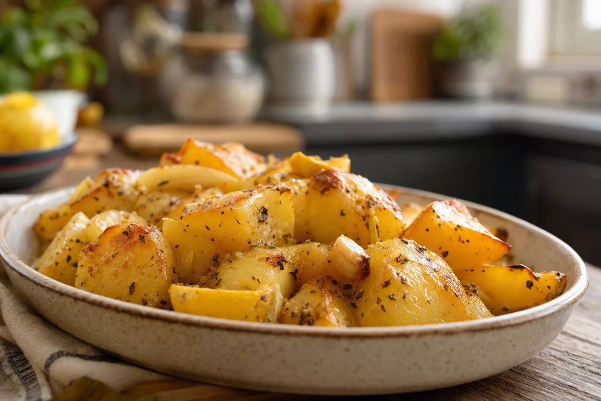 Greek Lemon Potatoes with Oregano and Garlic