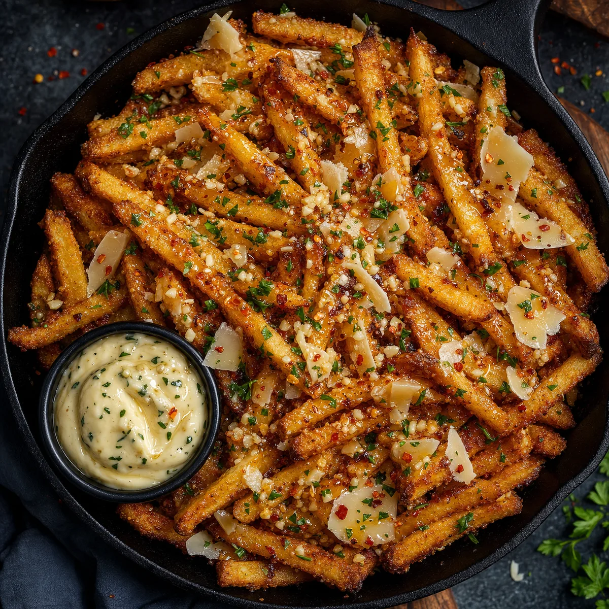 Hot Honey Parmesan Loaded Fries