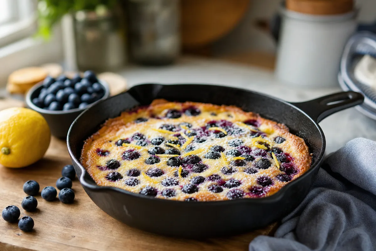 Lemon Blueberry Skillet Clafoutis