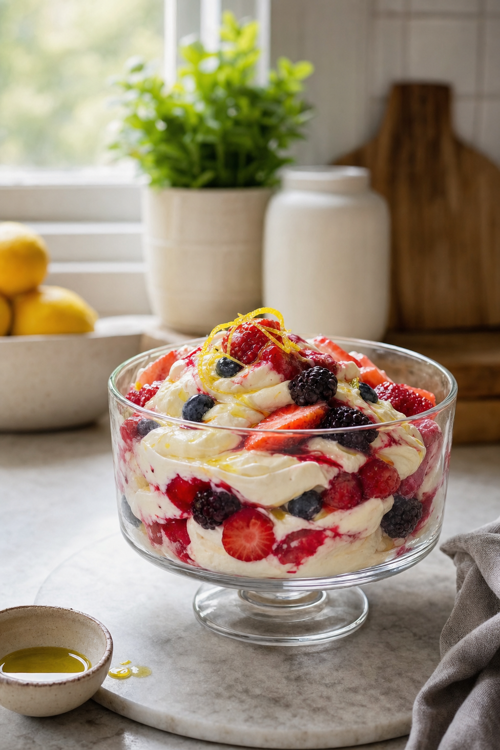 Lemon Olive Oil Berry Fool