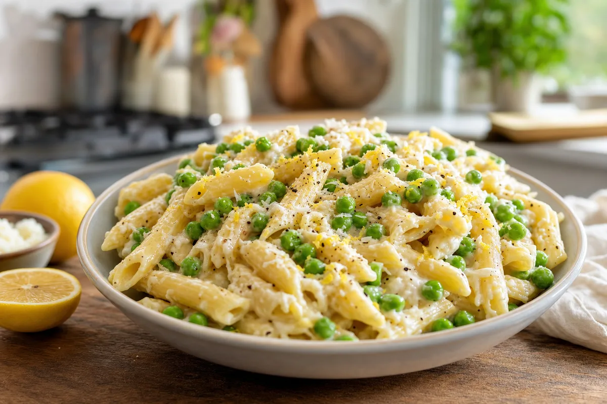Lemon Parmesan Pea Pasta