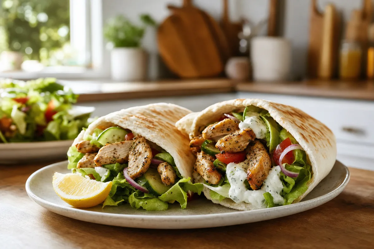 Lemon Pepper Chicken Pita Wraps