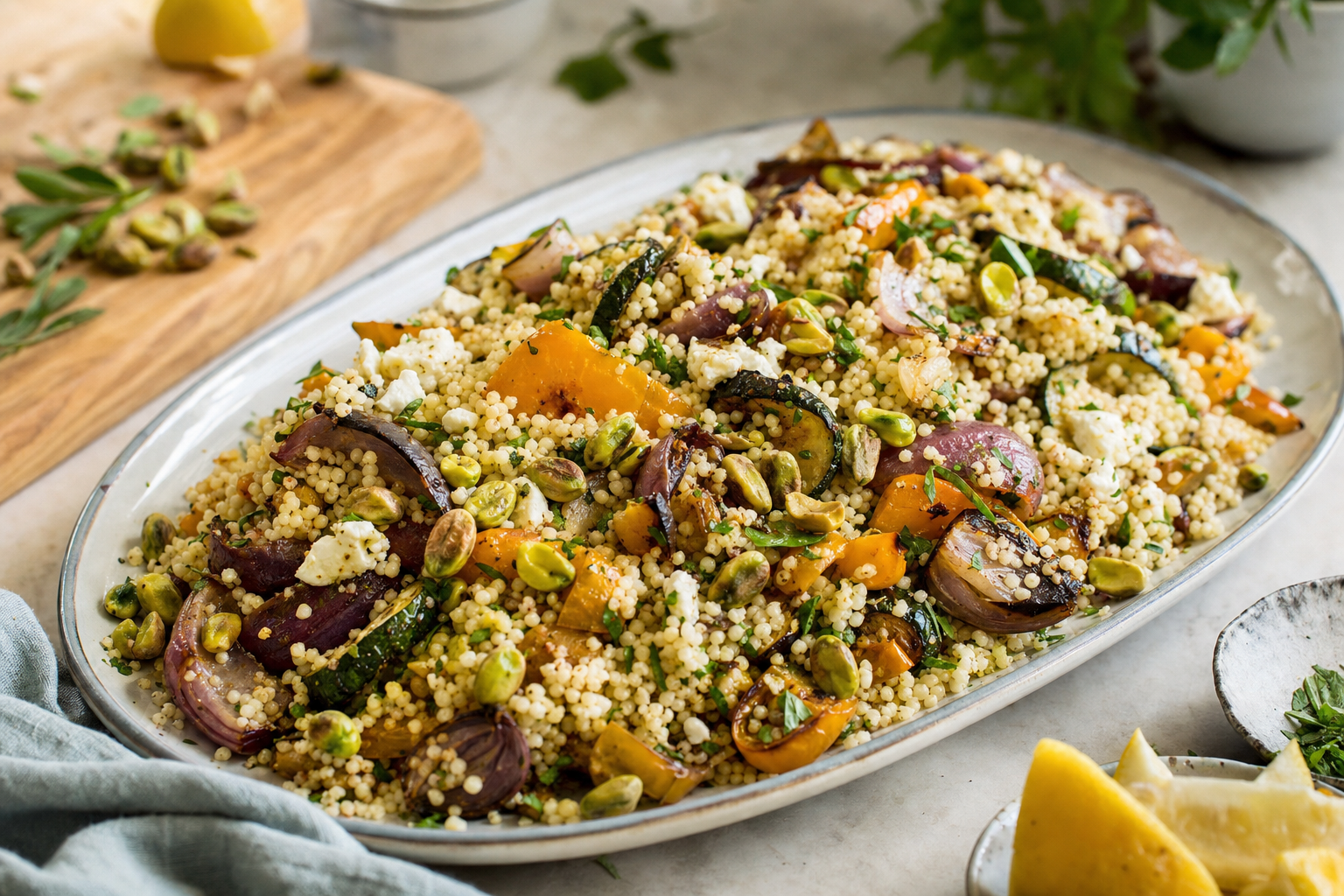 Lemon Pistachio Couscous Platter