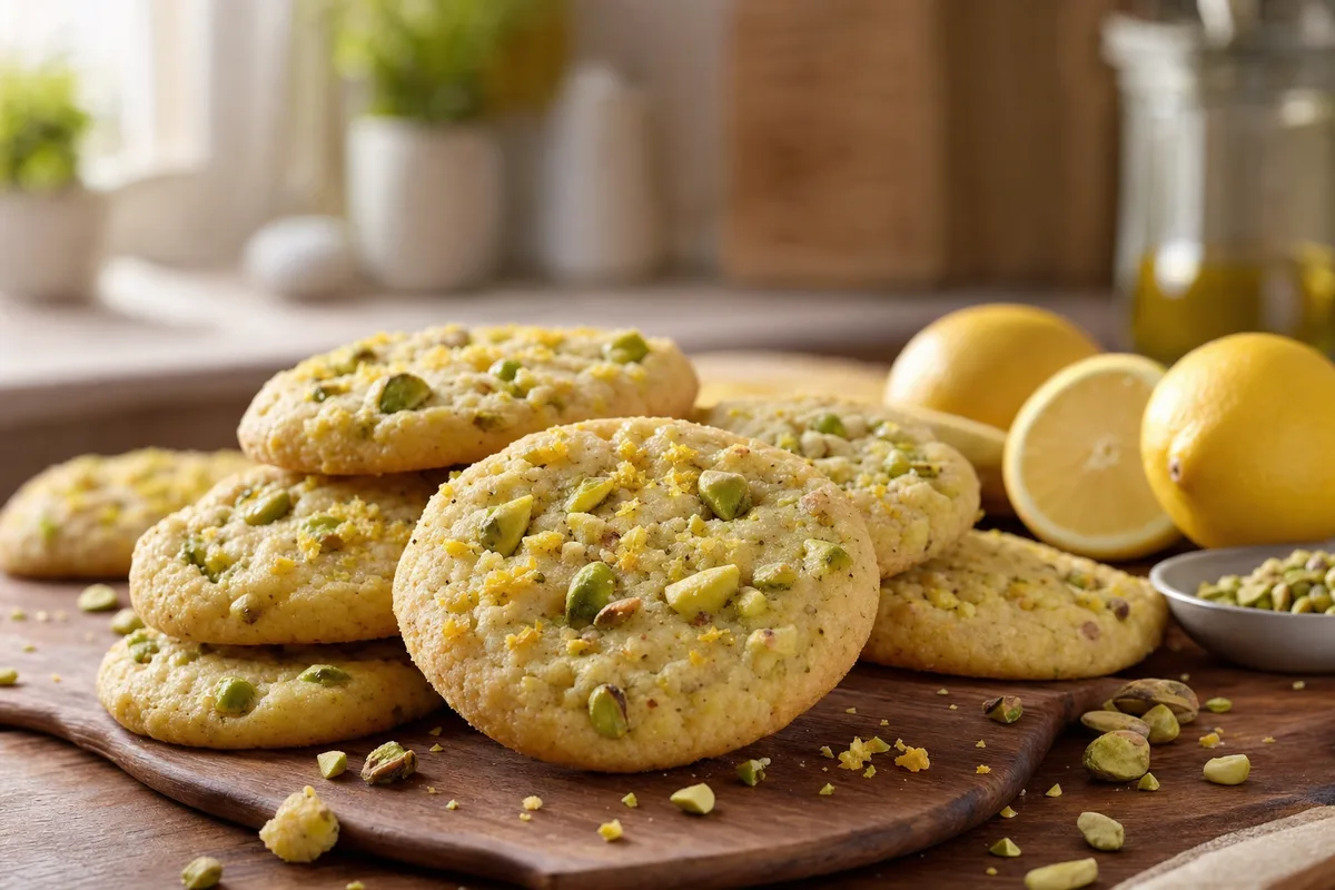 Lemon Pistachio Olive Oil Cookies
