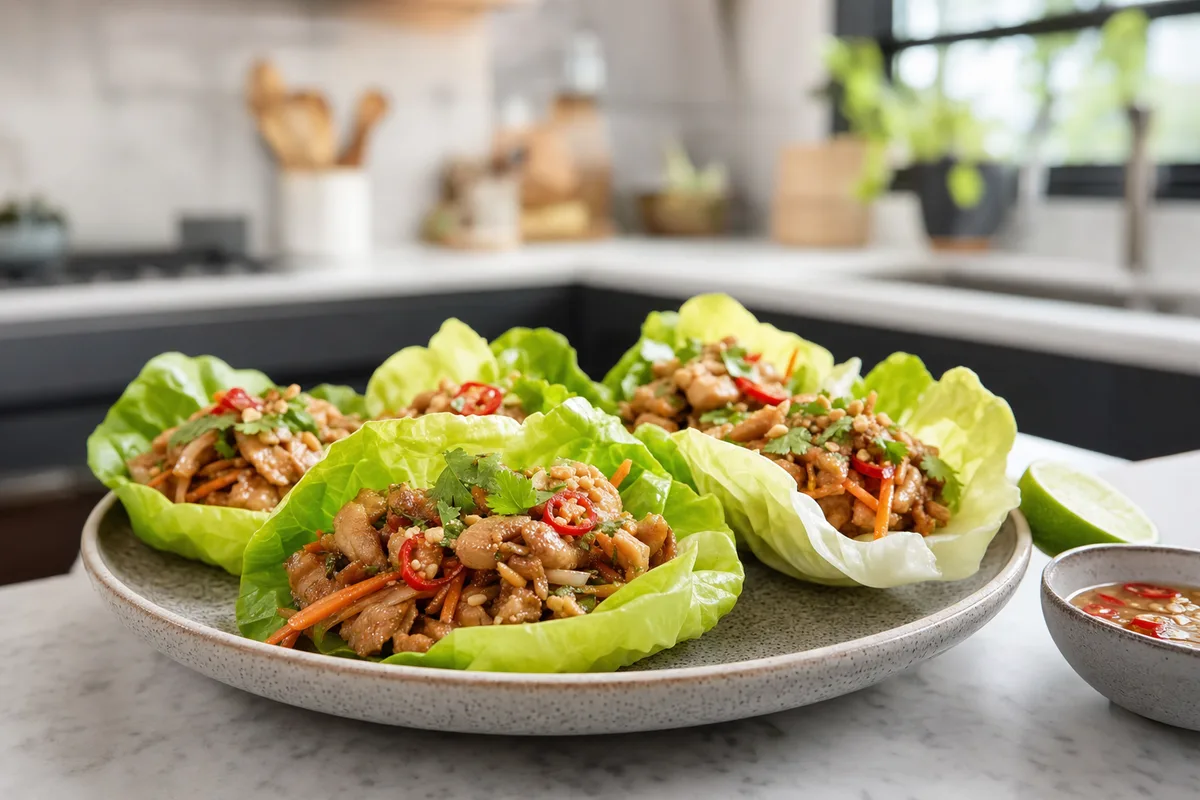 Lemongrass Chicken Lettuce Cups