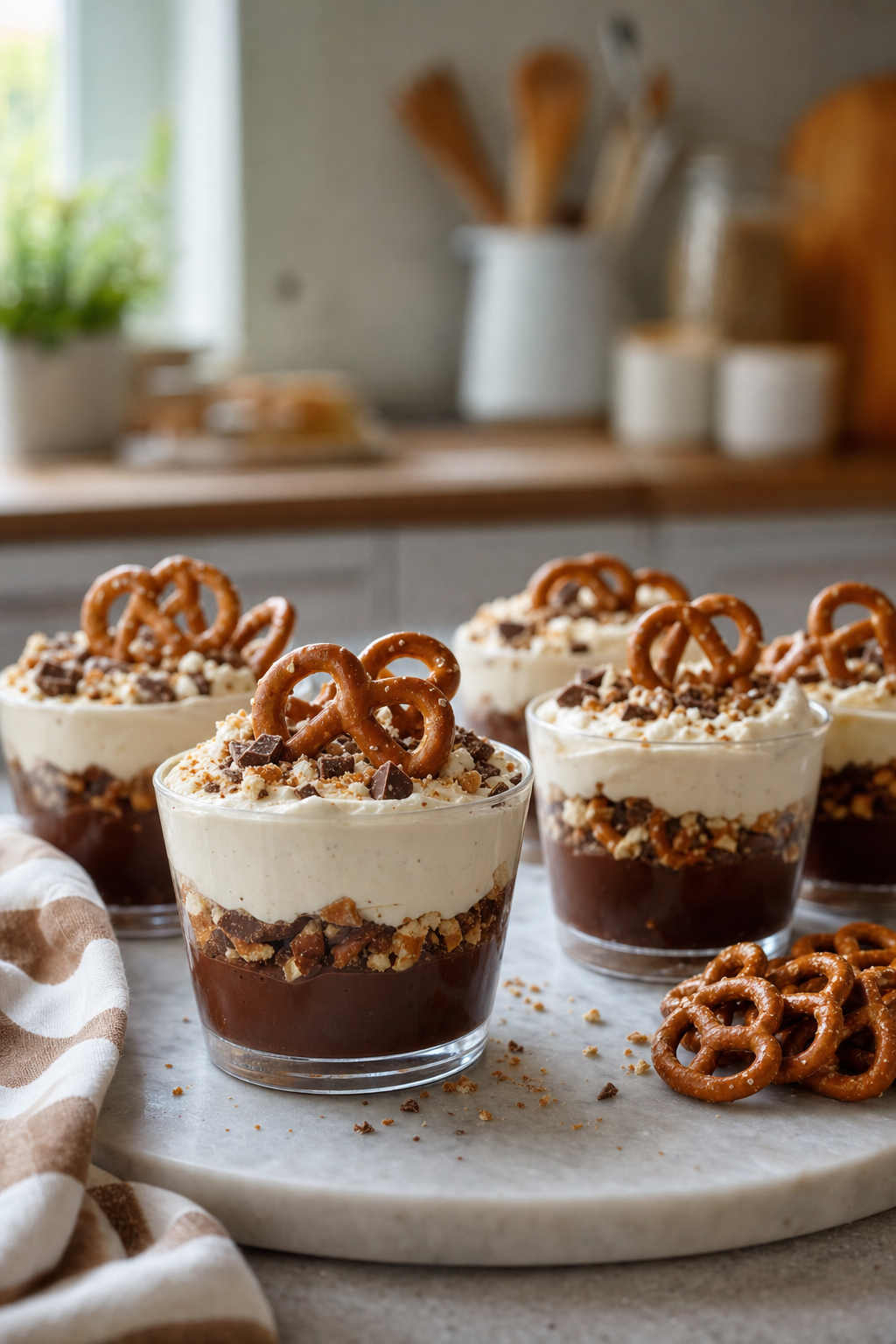 Malted Chocolate Pretzel Icebox Cups
