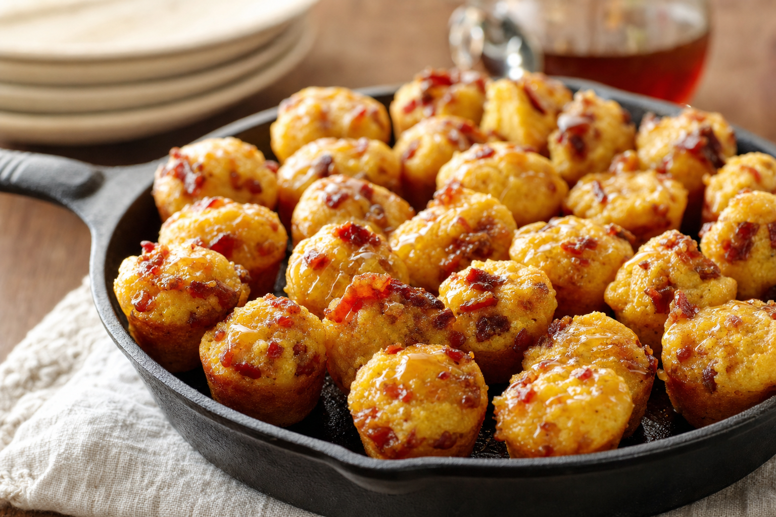 Maple Bacon Cornbread Bites
