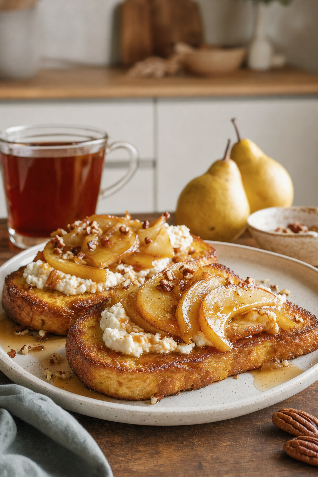 Maple Pear Ricotta Breakfast Toasts