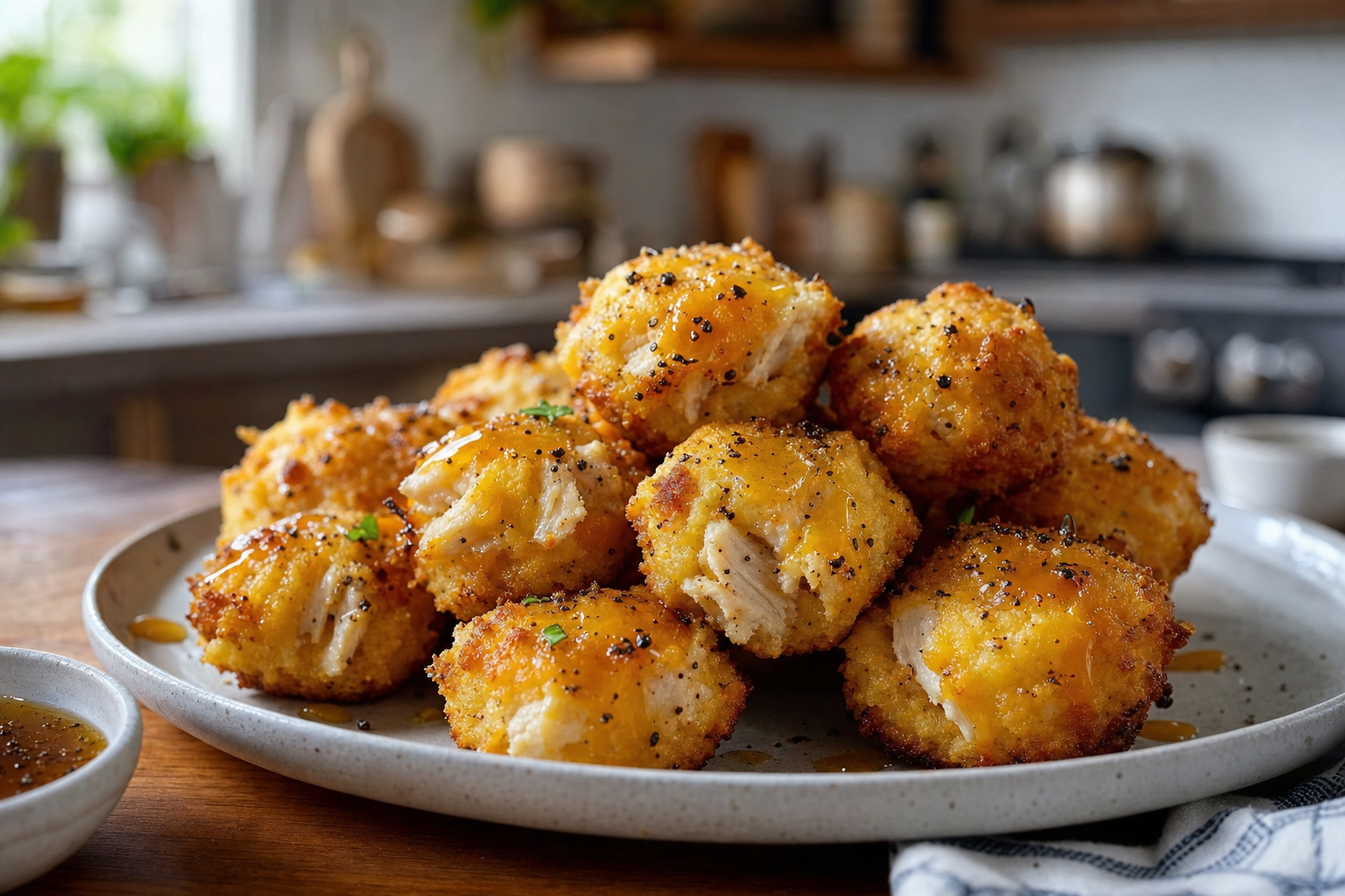 Maple Pepper Chicken Cornbread Poppers